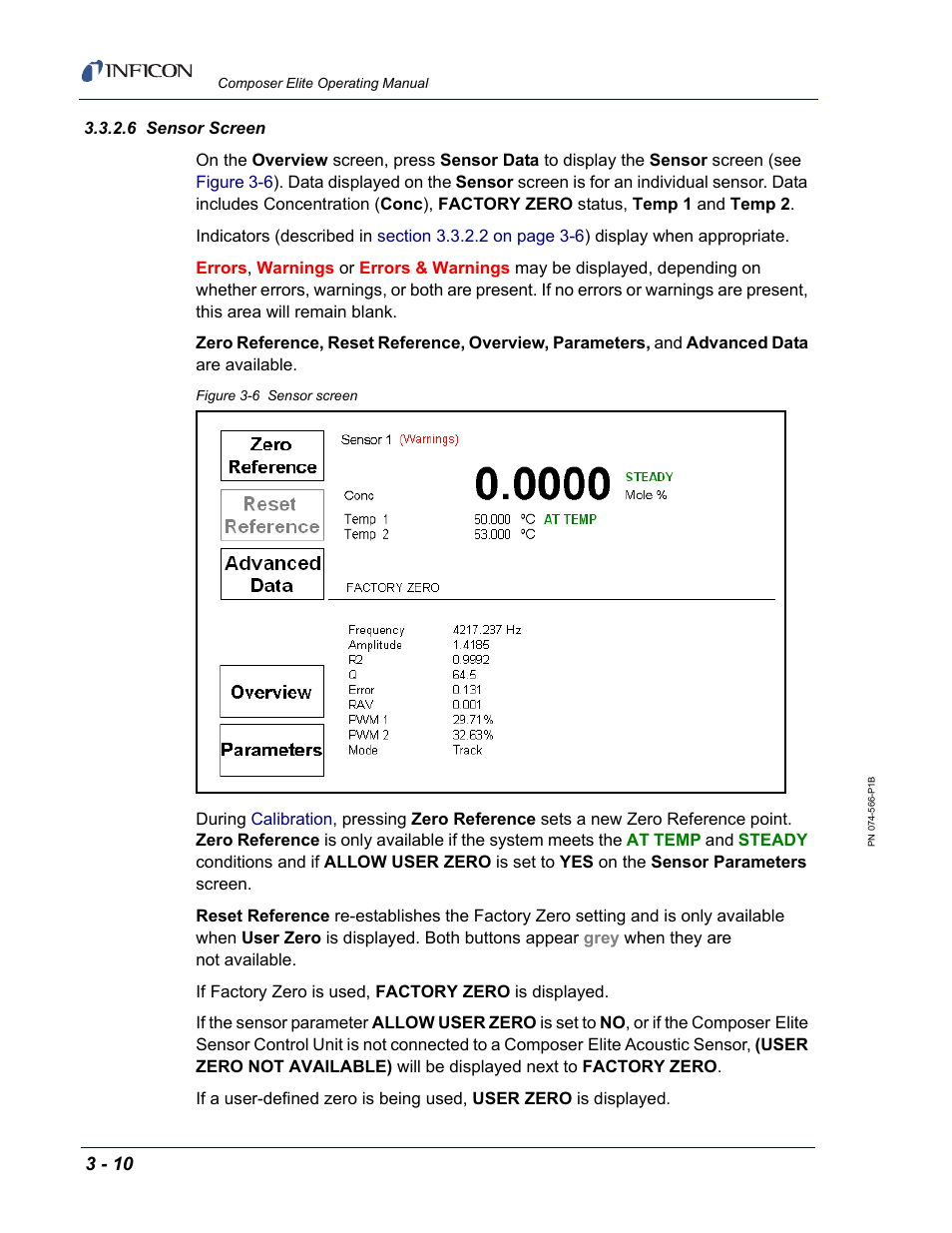 6 sensor screen | INFICON Composer Elite Gas Concentration Monitor User Manual | Page 50 / 152