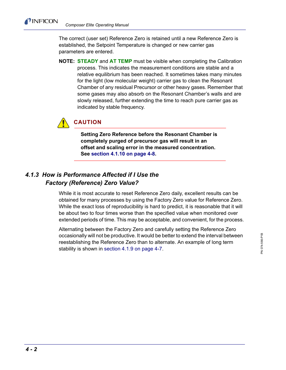 Section 4.1.3, how is performance affected | INFICON Composer Elite Gas Concentration Monitor User Manual | Page 58 / 152