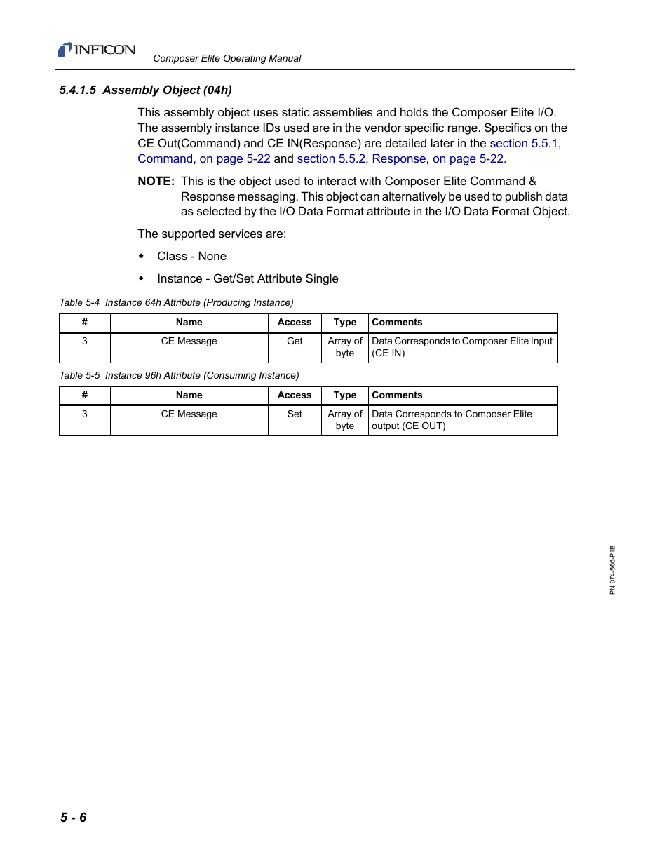 5 assembly object (04h) | INFICON Composer Elite Gas Concentration Monitor User Manual | Page 72 / 152