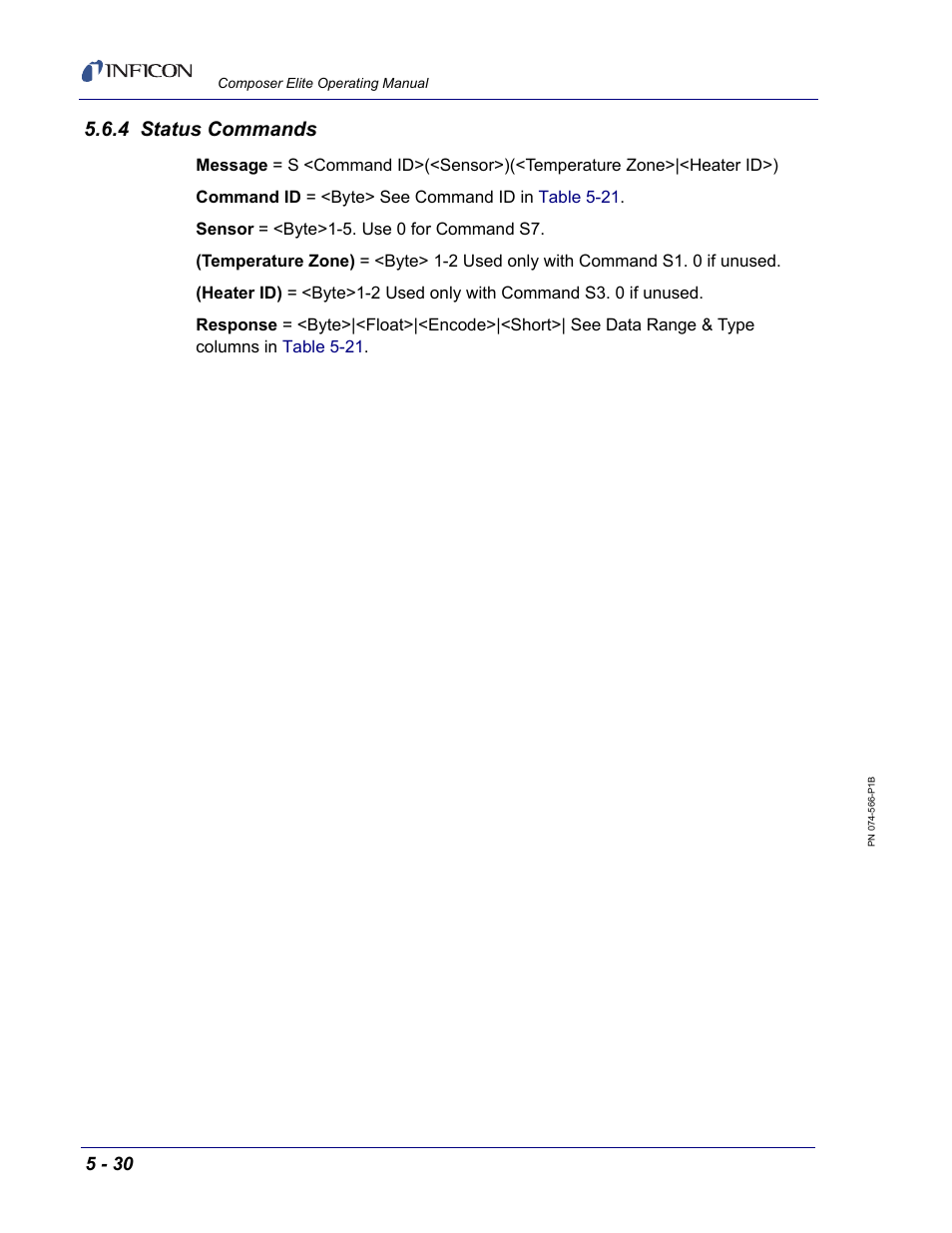 4 status commands | INFICON Composer Elite Gas Concentration Monitor User Manual | Page 96 / 152