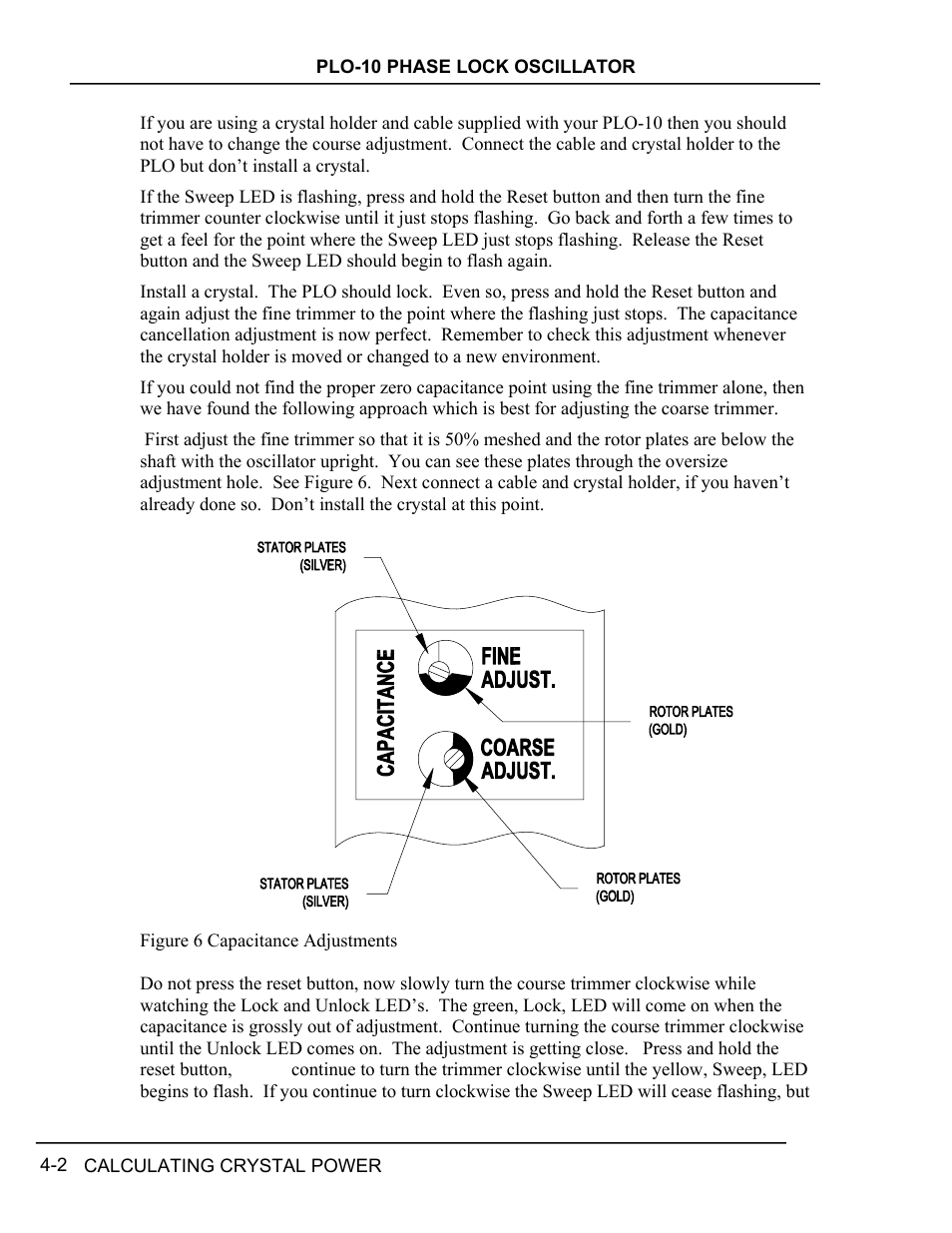 Igure, Apacitance, Djustments | INFICON PLO-10i Phase Lock Oscillator User Manual | Page 28 / 74