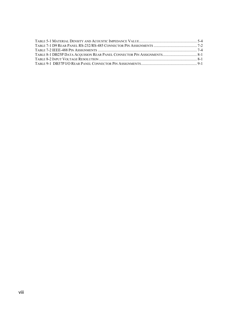 List of tables, Viii | INFICON RQCM - Quartz Crystal Microbalance Research System User Manual | Page 13 / 102