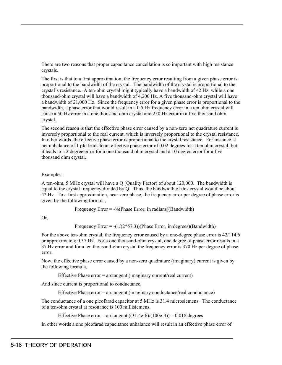 Frequency, Errors, Imperfect | Capacitance, Cancellation -18 | INFICON RQCM - Quartz Crystal Microbalance Research System User Manual | Page 70 / 102