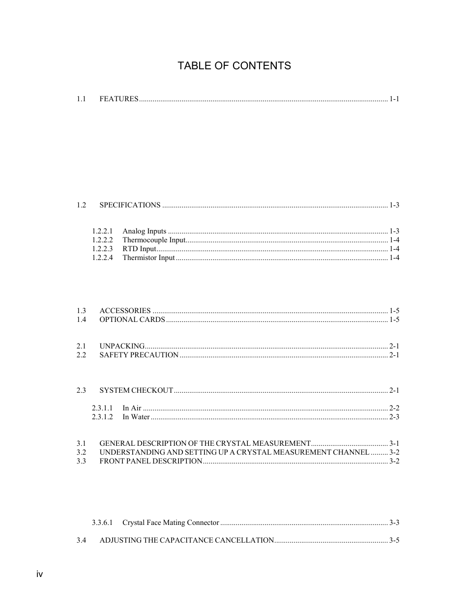 INFICON RQCM - Quartz Crystal Microbalance Research System User Manual | Page 9 / 102