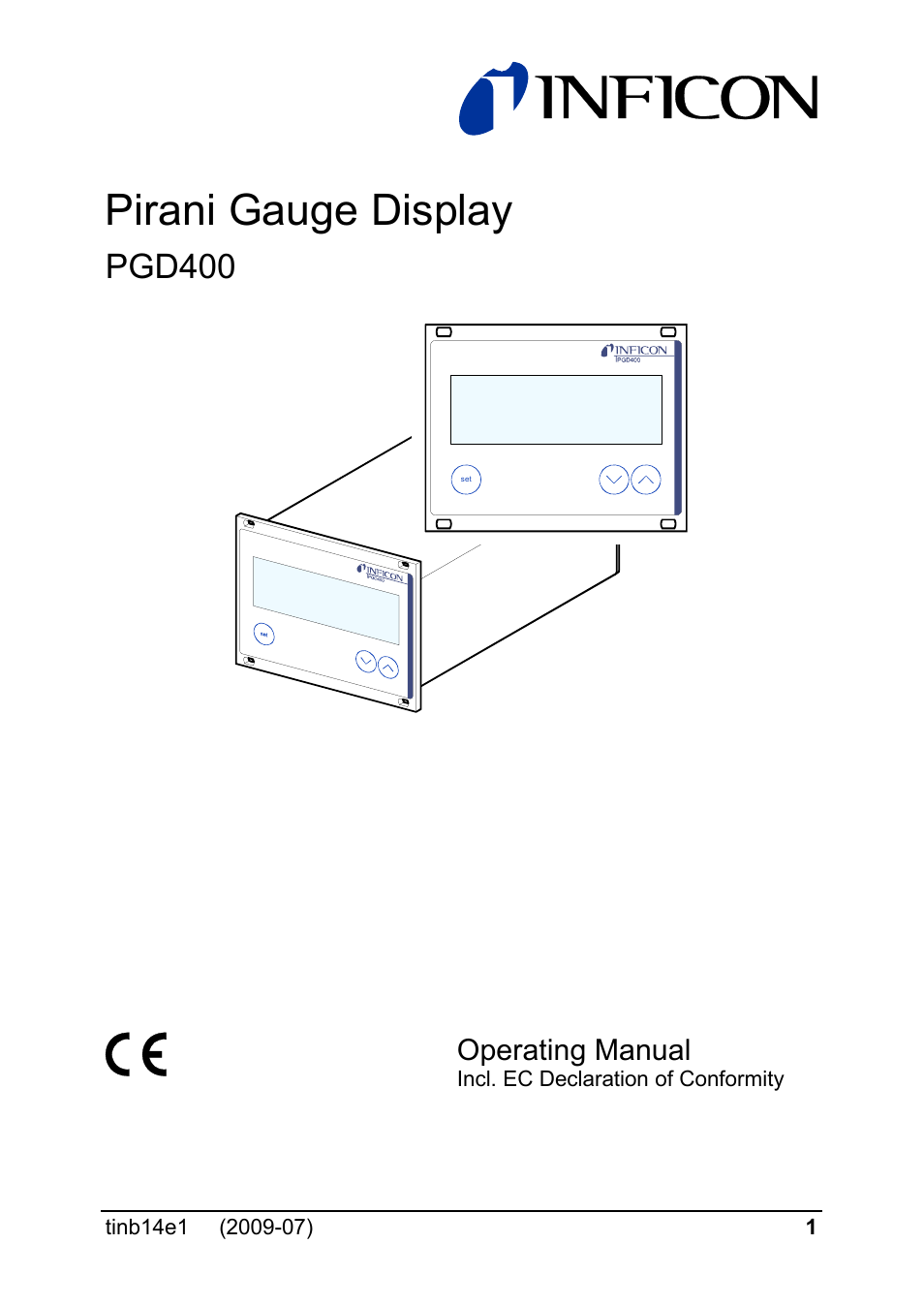 INFICON PGD400 Pirani Gauge Display User Manual | 36 pages