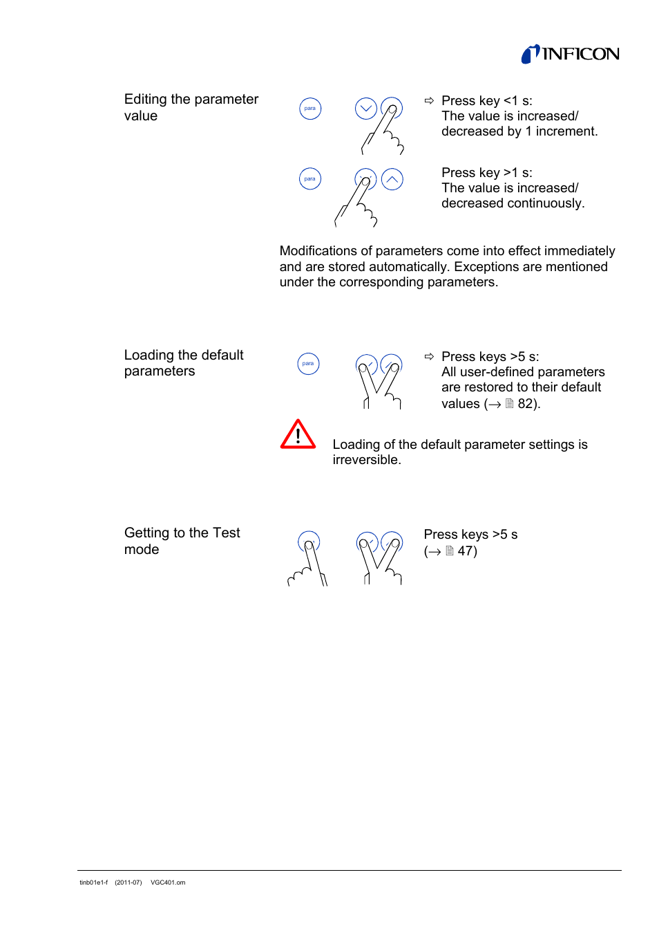 INFICON VGC401 Single-Channel Controller User Manual | Page 33 / 94