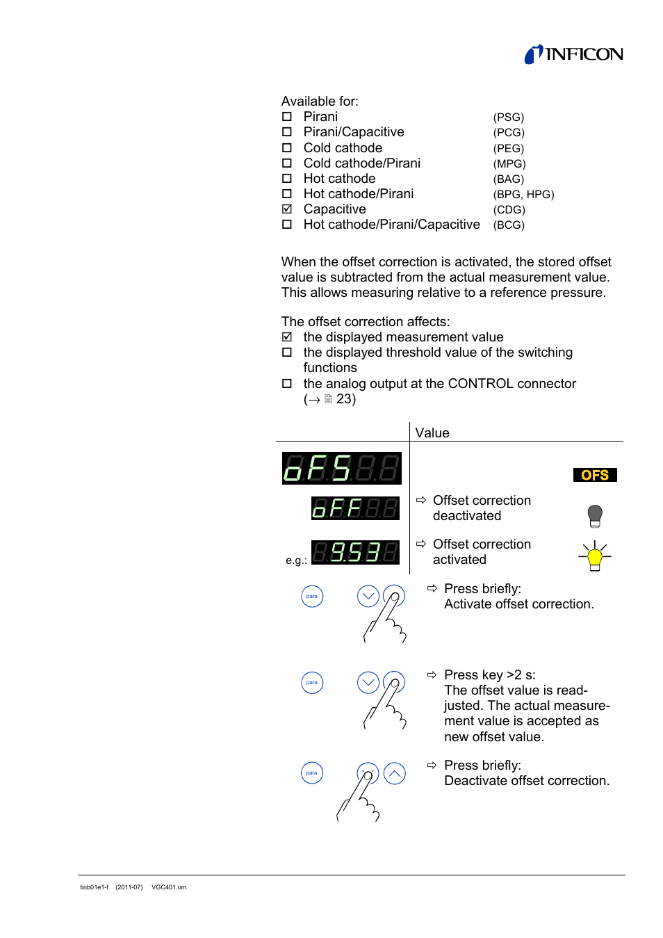 INFICON VGC401 Single-Channel Controller User Manual | Page 39 / 94