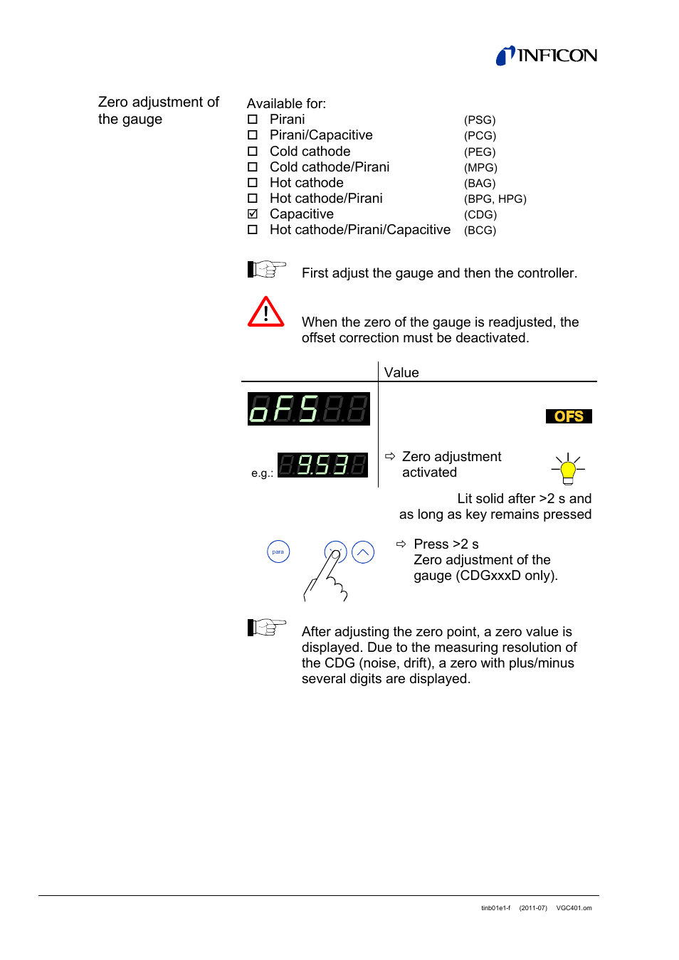 INFICON VGC401 Single-Channel Controller User Manual | Page 40 / 94