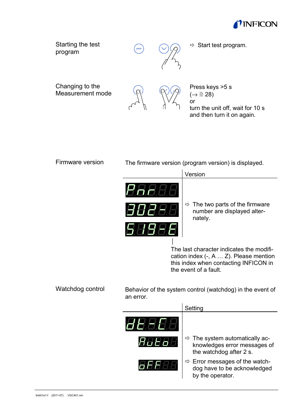 1 parameters | INFICON VGC401 Single-Channel Controller User Manual | Page 49 / 94