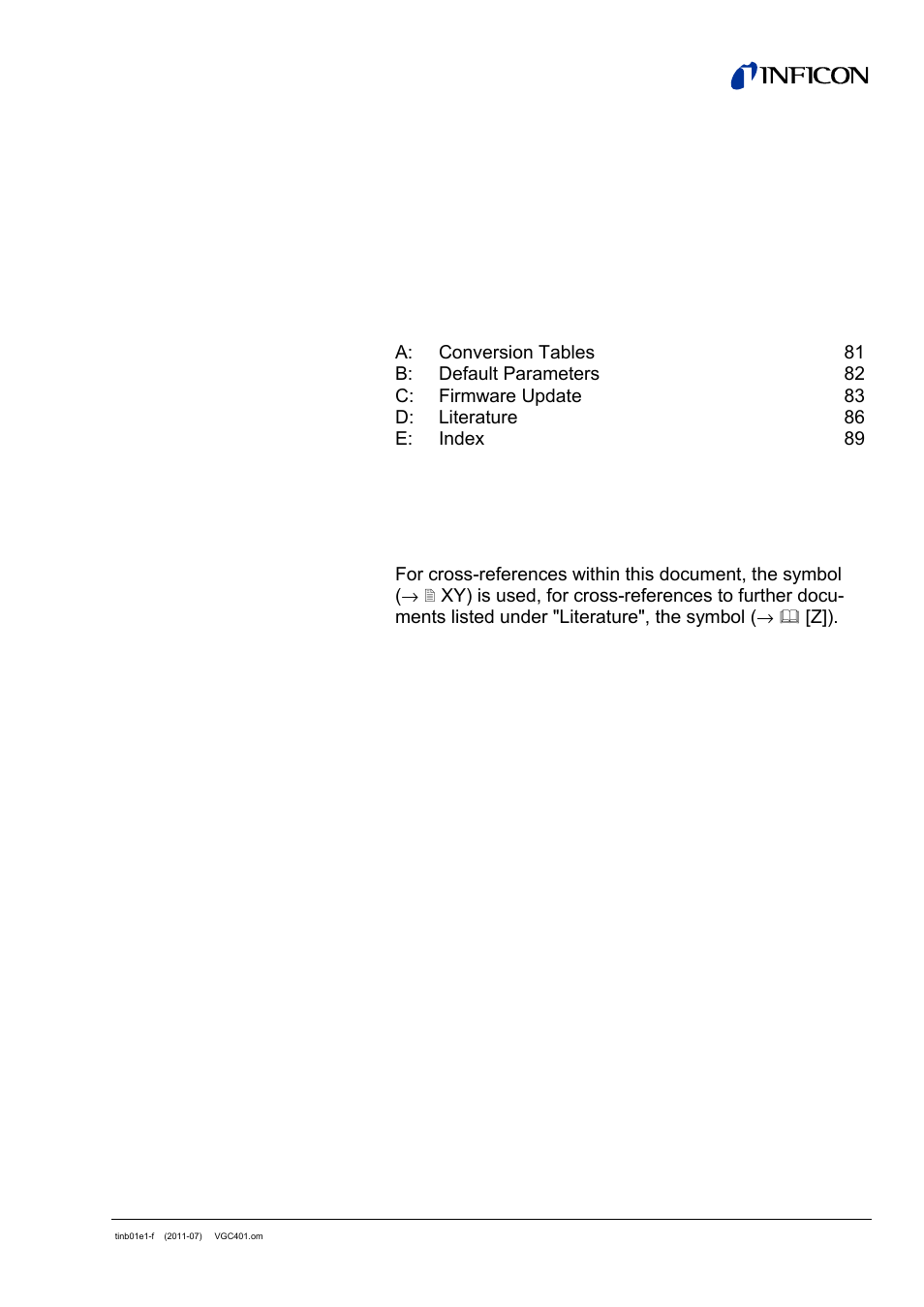 INFICON VGC401 Single-Channel Controller User Manual | Page 5 / 94