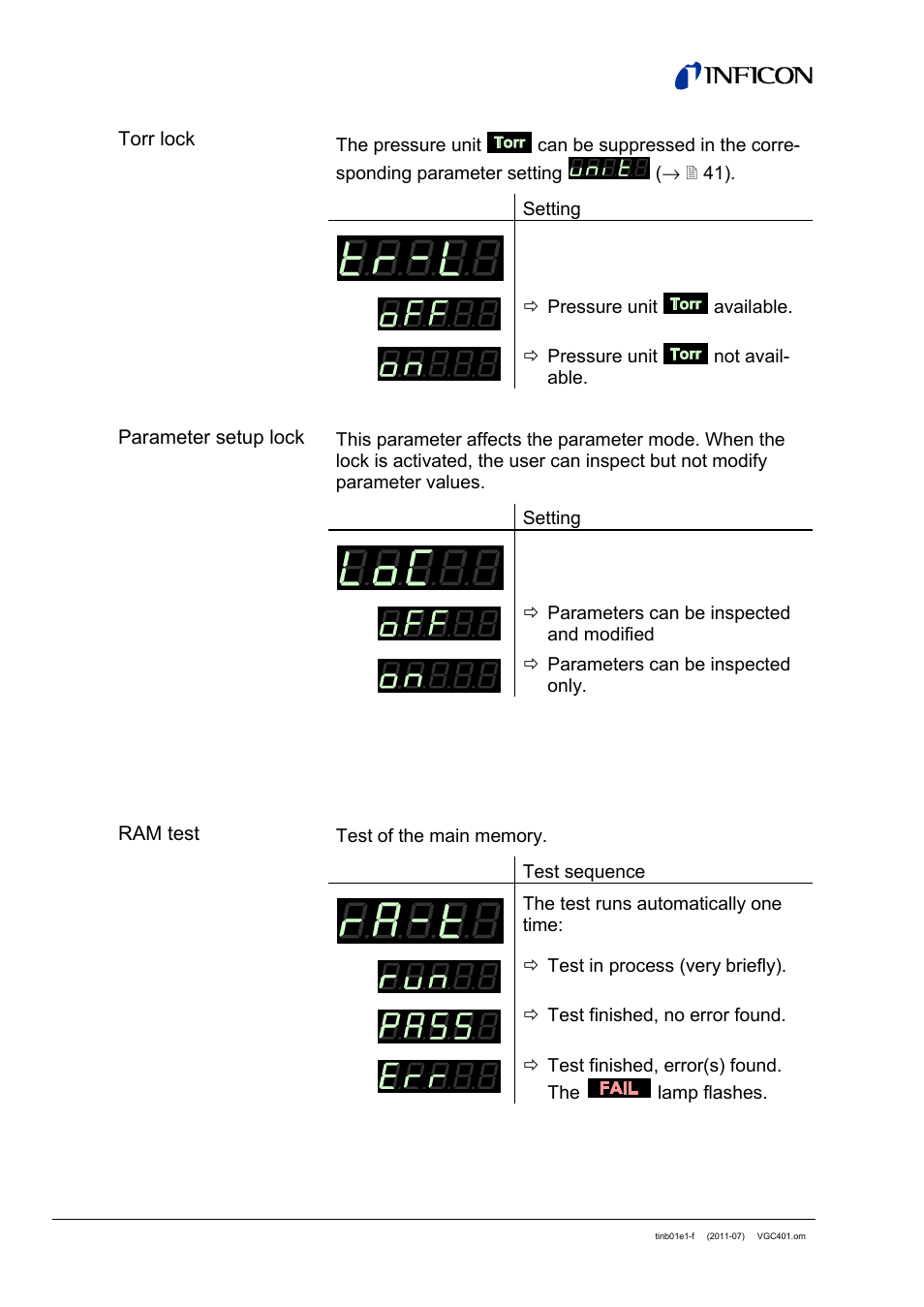 INFICON VGC401 Single-Channel Controller User Manual | Page 50 / 94