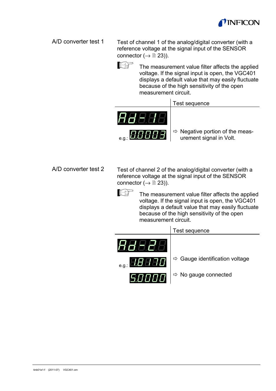 INFICON VGC401 Single-Channel Controller User Manual | Page 53 / 94