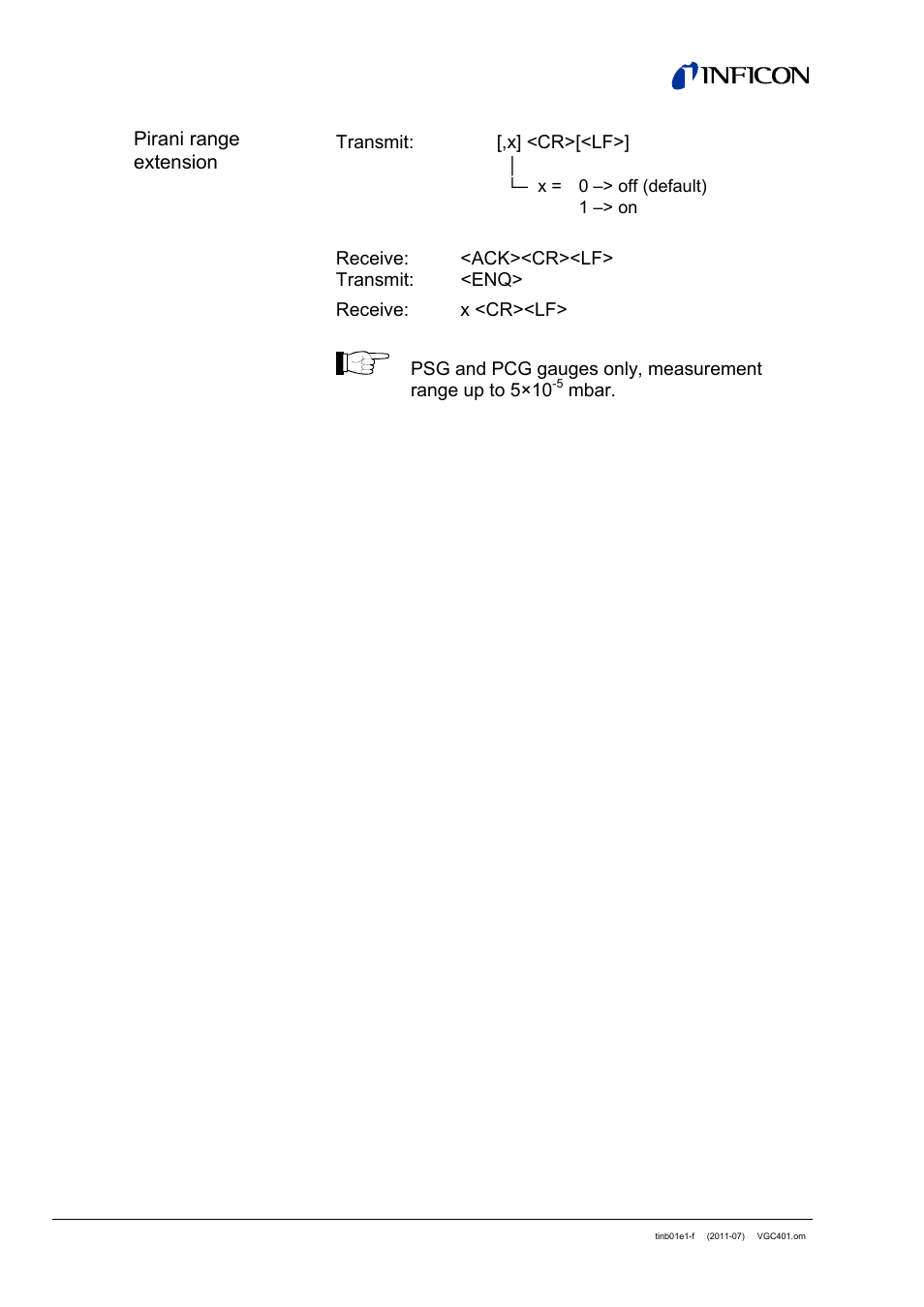 INFICON VGC401 Single-Channel Controller User Manual | Page 70 / 94