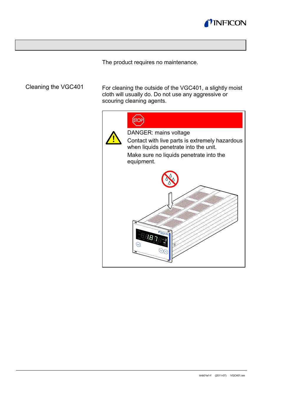 6 maintenance | INFICON VGC401 Single-Channel Controller User Manual | Page 76 / 94