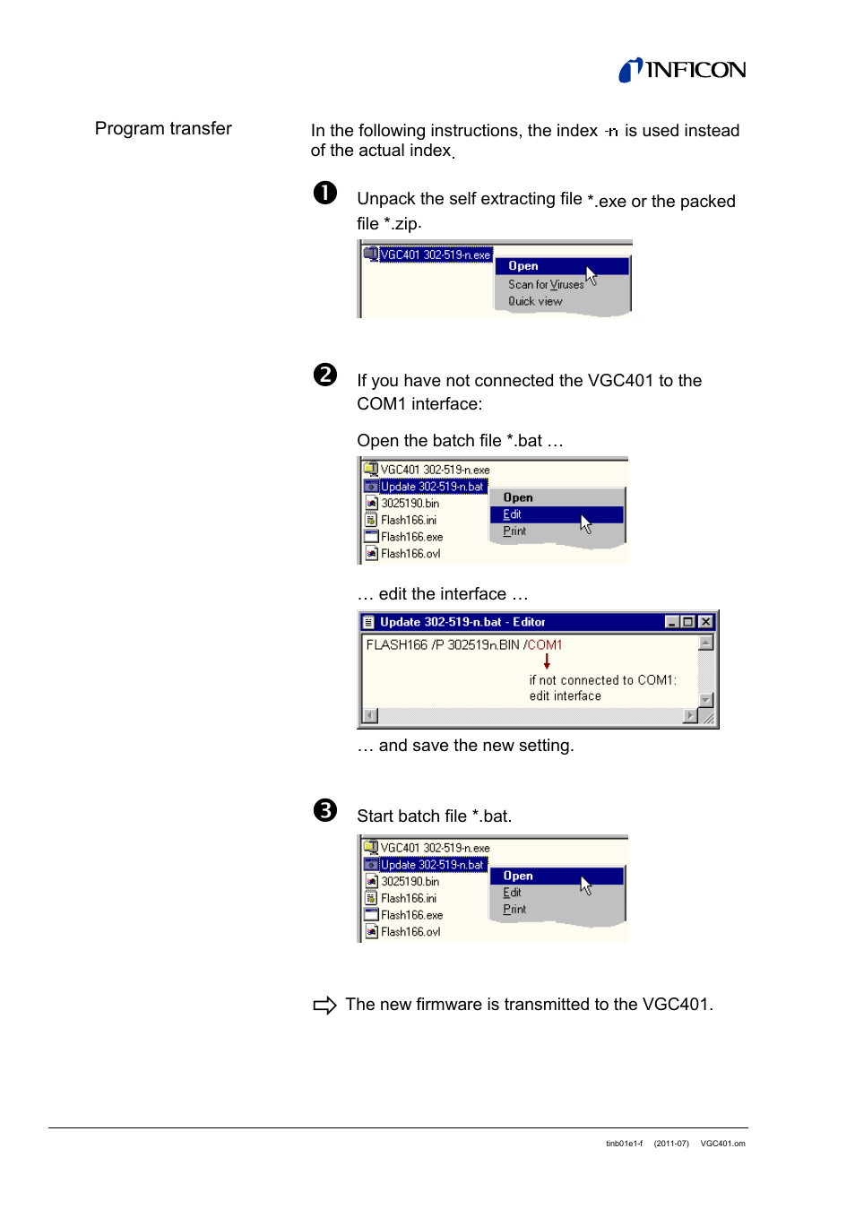 INFICON VGC401 Single-Channel Controller User Manual | Page 84 / 94