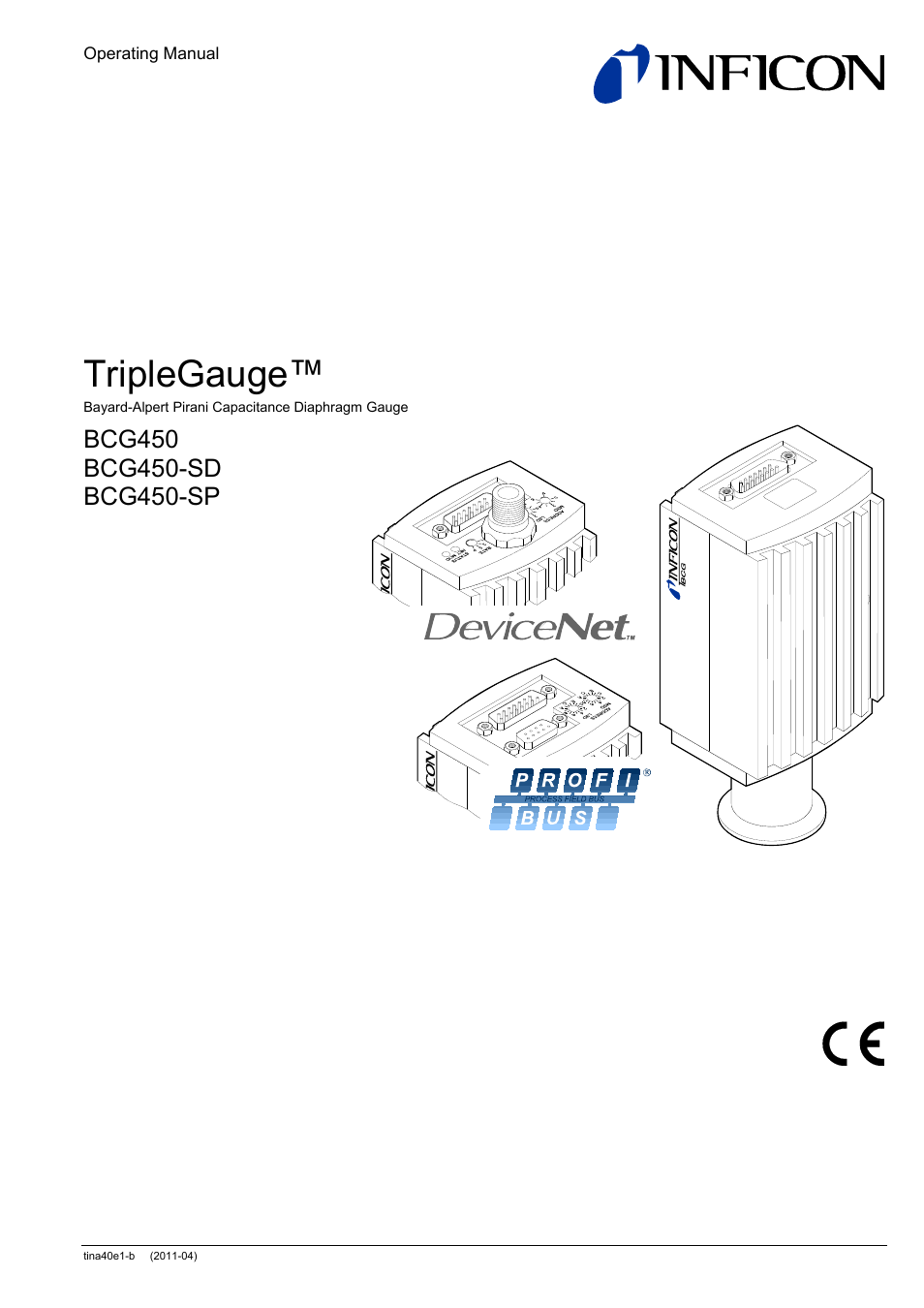 INFICON BCG450 ATM to Ultra-High Vacuum Triple Gauge User Manual | 60 pages