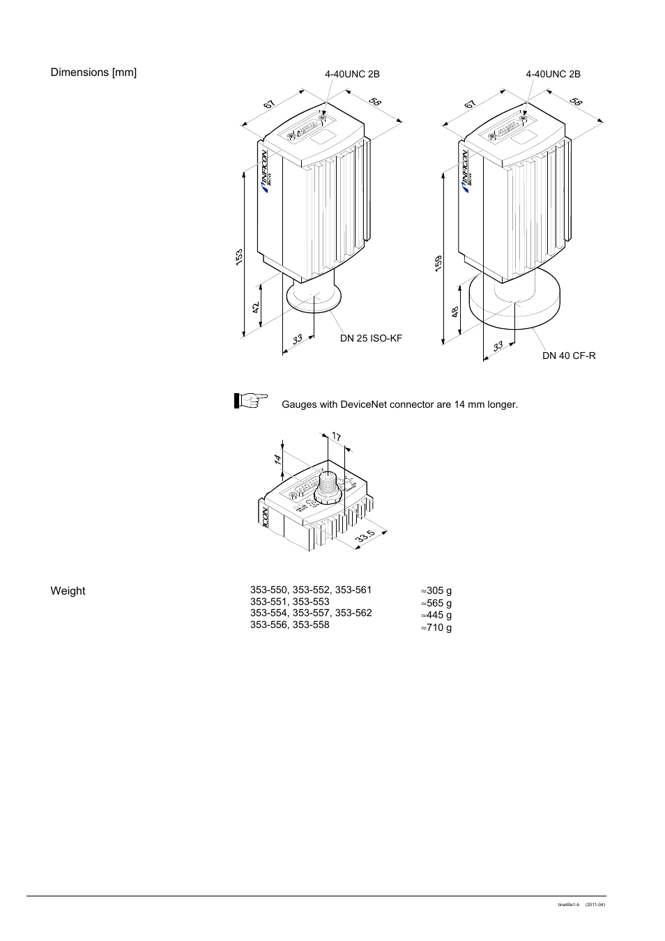 INFICON BCG450 ATM to Ultra-High Vacuum Triple Gauge User Manual | Page 12 / 60