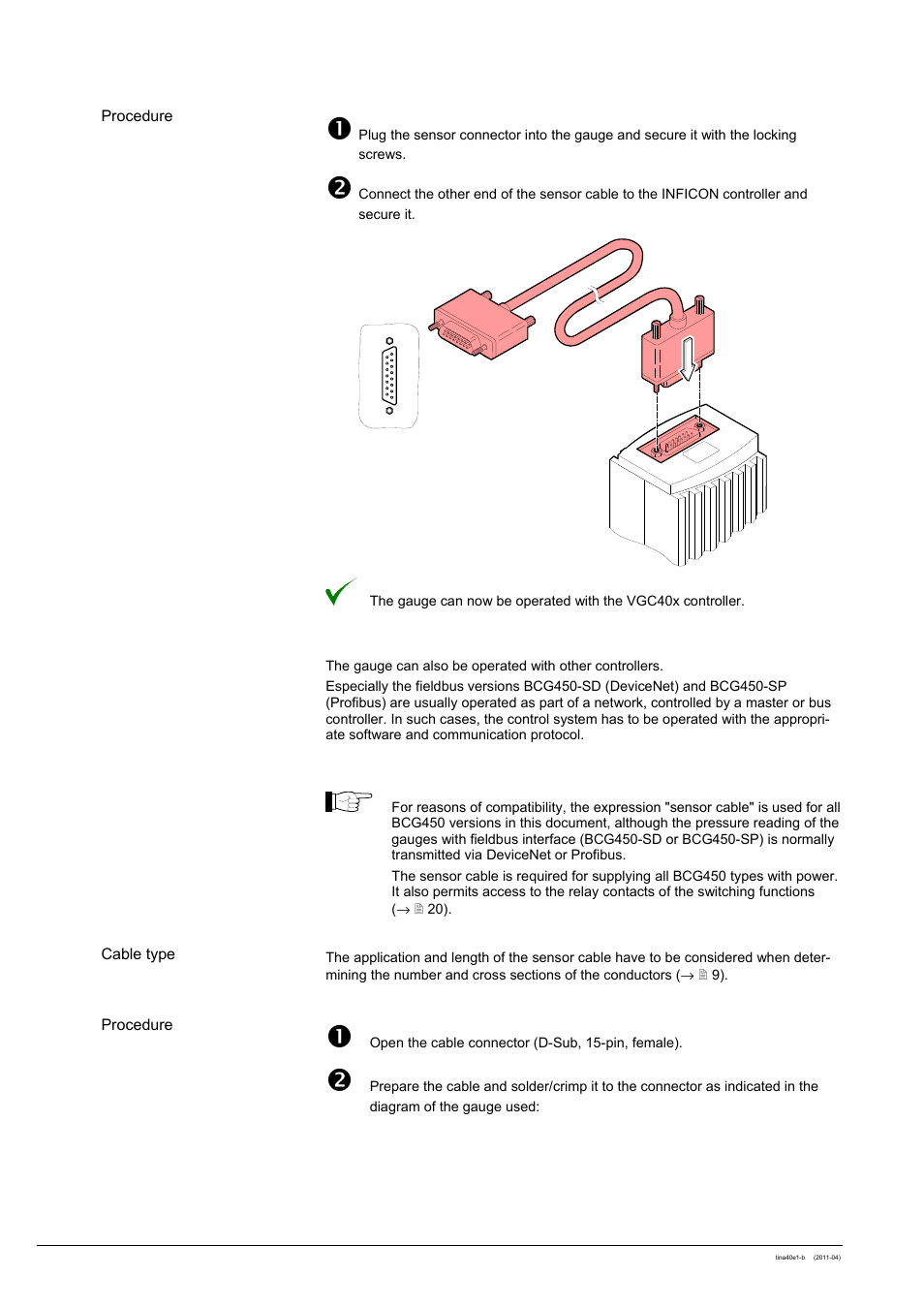 2 use with other controllers | INFICON BCG450 ATM to Ultra-High Vacuum Triple Gauge User Manual | Page 18 / 60