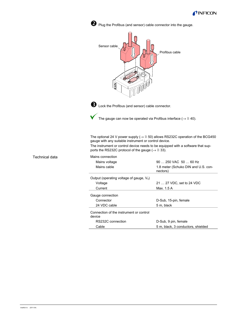 INFICON BCG450 ATM to Ultra-High Vacuum Triple Gauge User Manual | Page 23 / 60