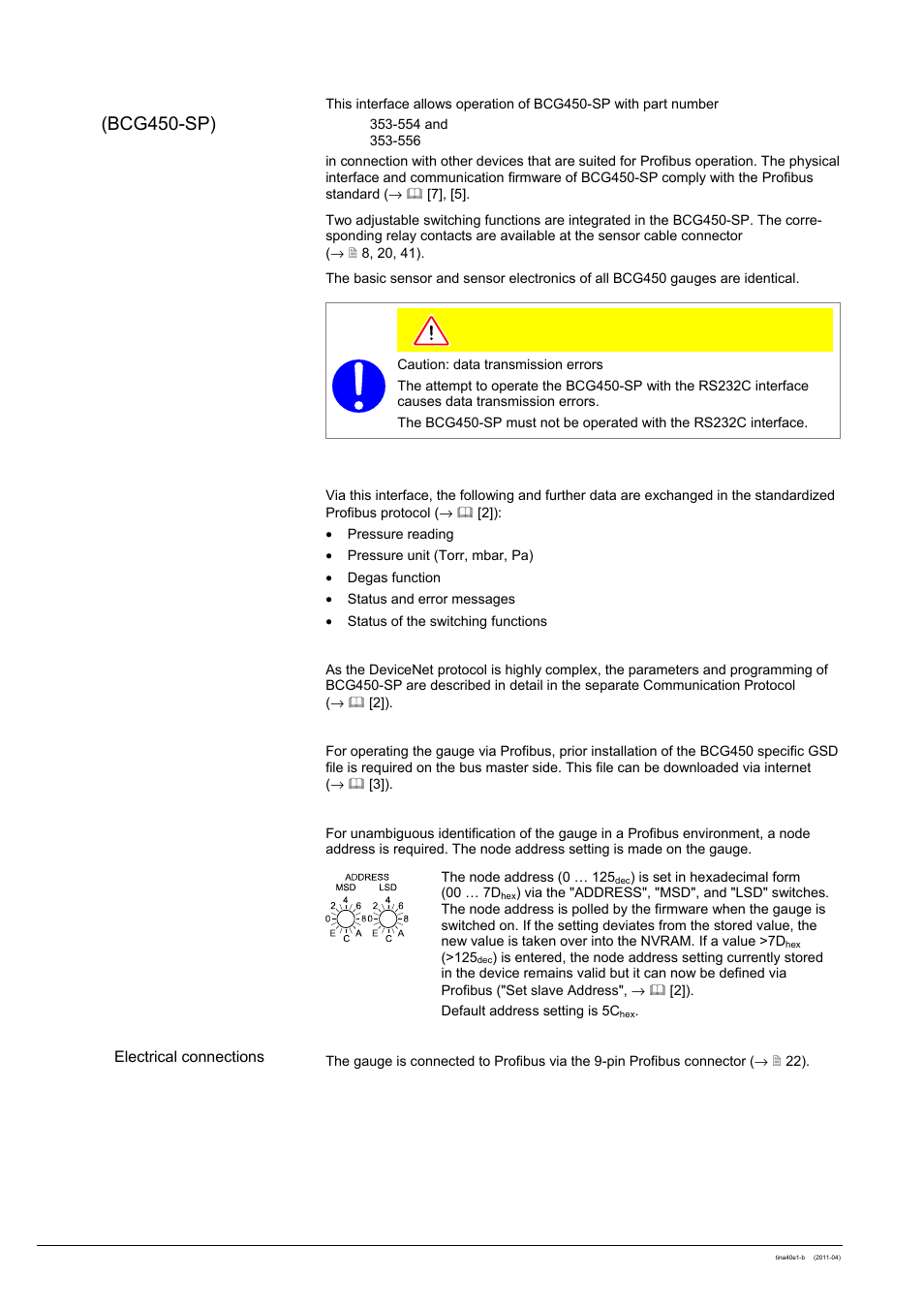 INFICON BCG450 ATM to Ultra-High Vacuum Triple Gauge User Manual | Page 40 / 60