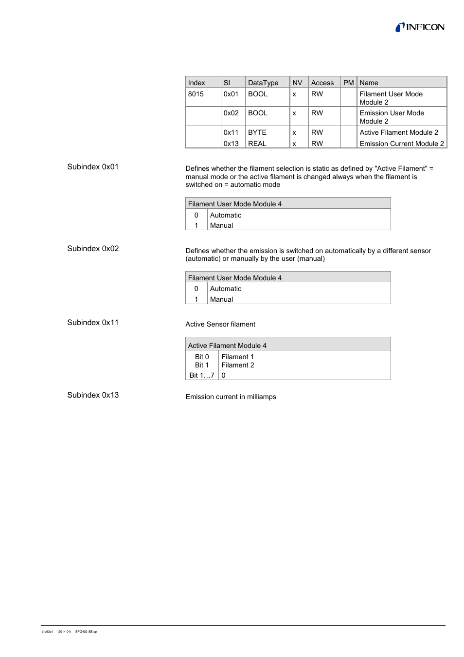 INFICON BPG402-SE ATM to Ultra-High Vacuum Gauge (EtherCAT) User Manual | Page 15 / 34