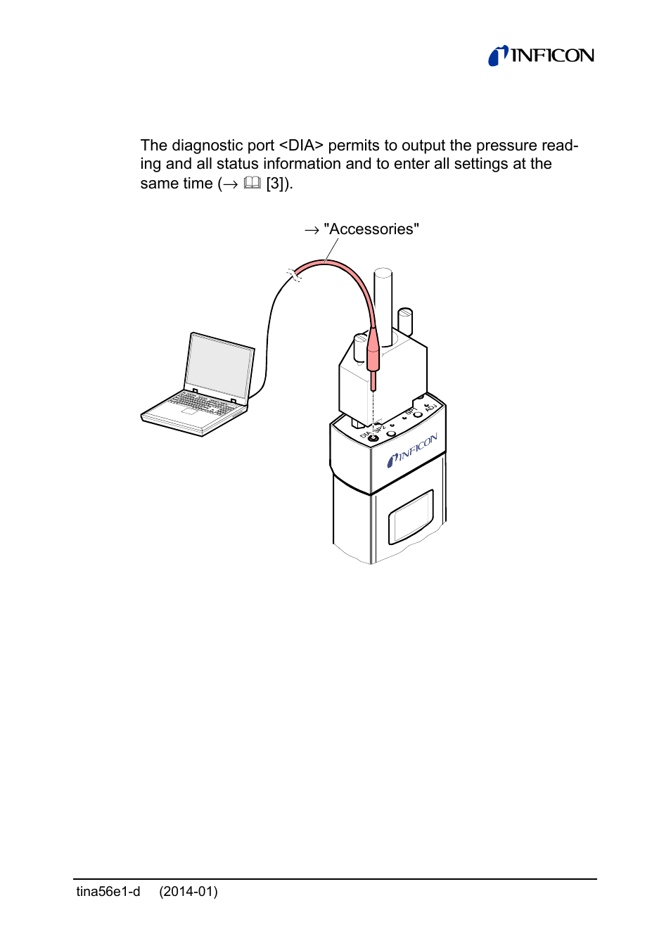 5 diagnostic port (rs232c interface) | INFICON PCG55x ATM to Medium Vacuum Gauge User Manual | Page 49 / 72