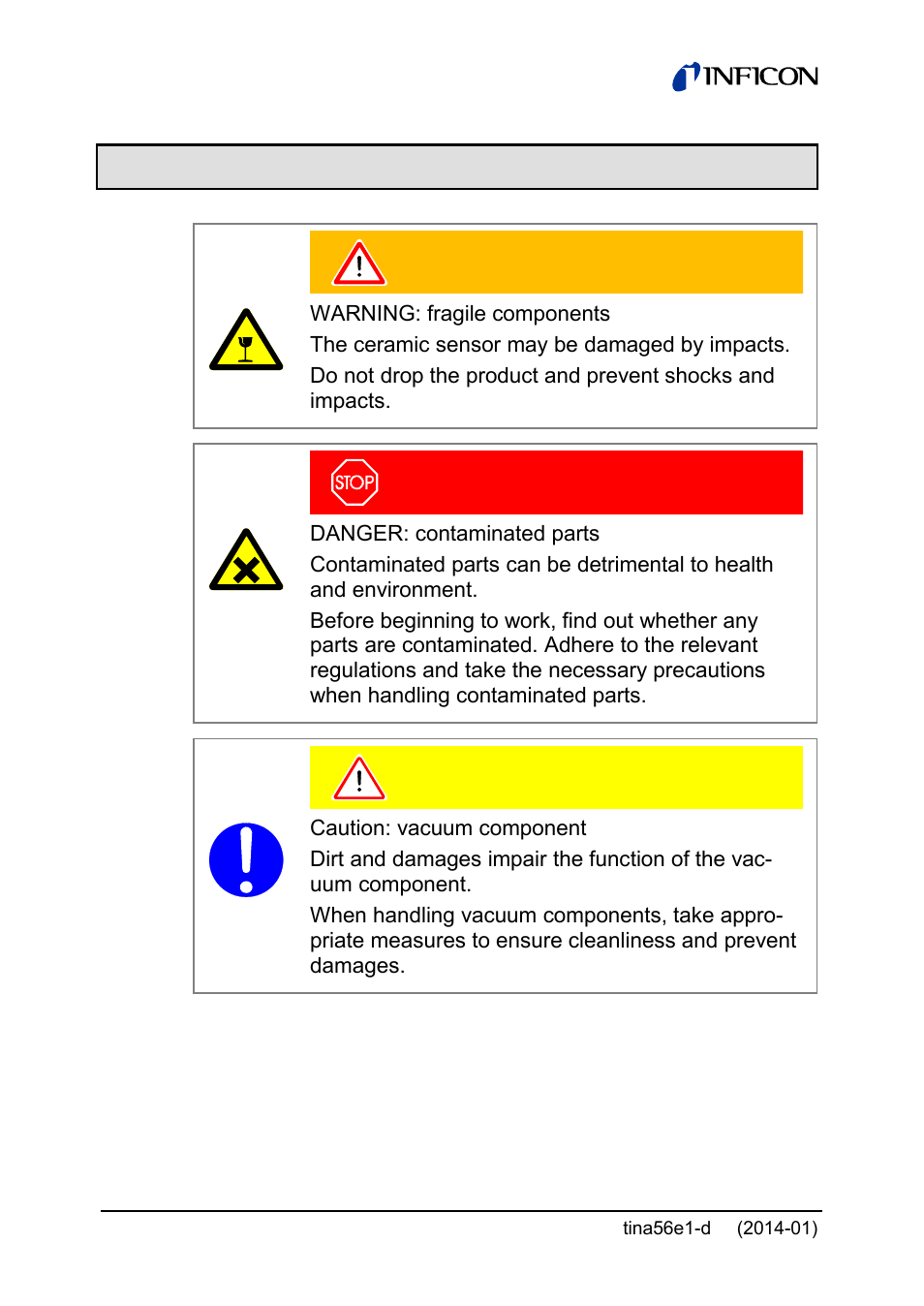 5 deinstallation | INFICON PCG55x ATM to Medium Vacuum Gauge User Manual | Page 56 / 72
