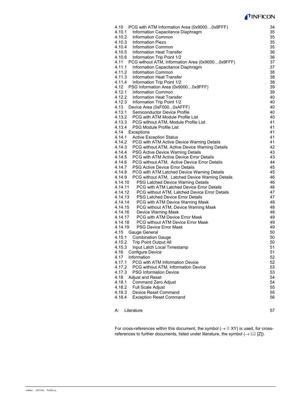 INFICON PSG55x ATM to Medium Vacuum Gauge (EtherCAT) User Manual | Page 5 / 58