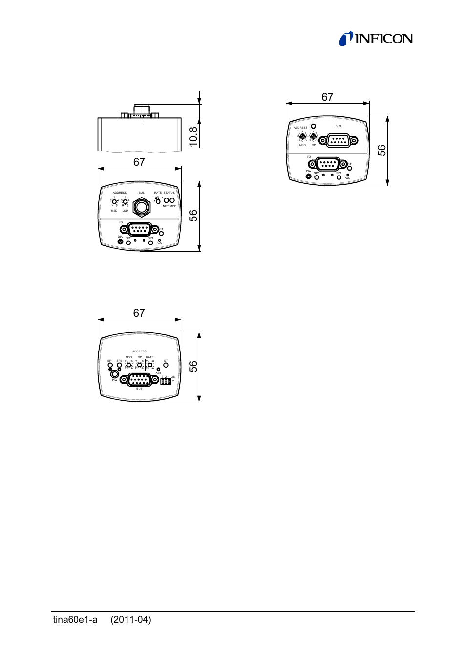 Devicenet profibus, Rs485 | INFICON PSG55x ATM to Medium Vacuum Gauge User Manual | Page 17 / 64