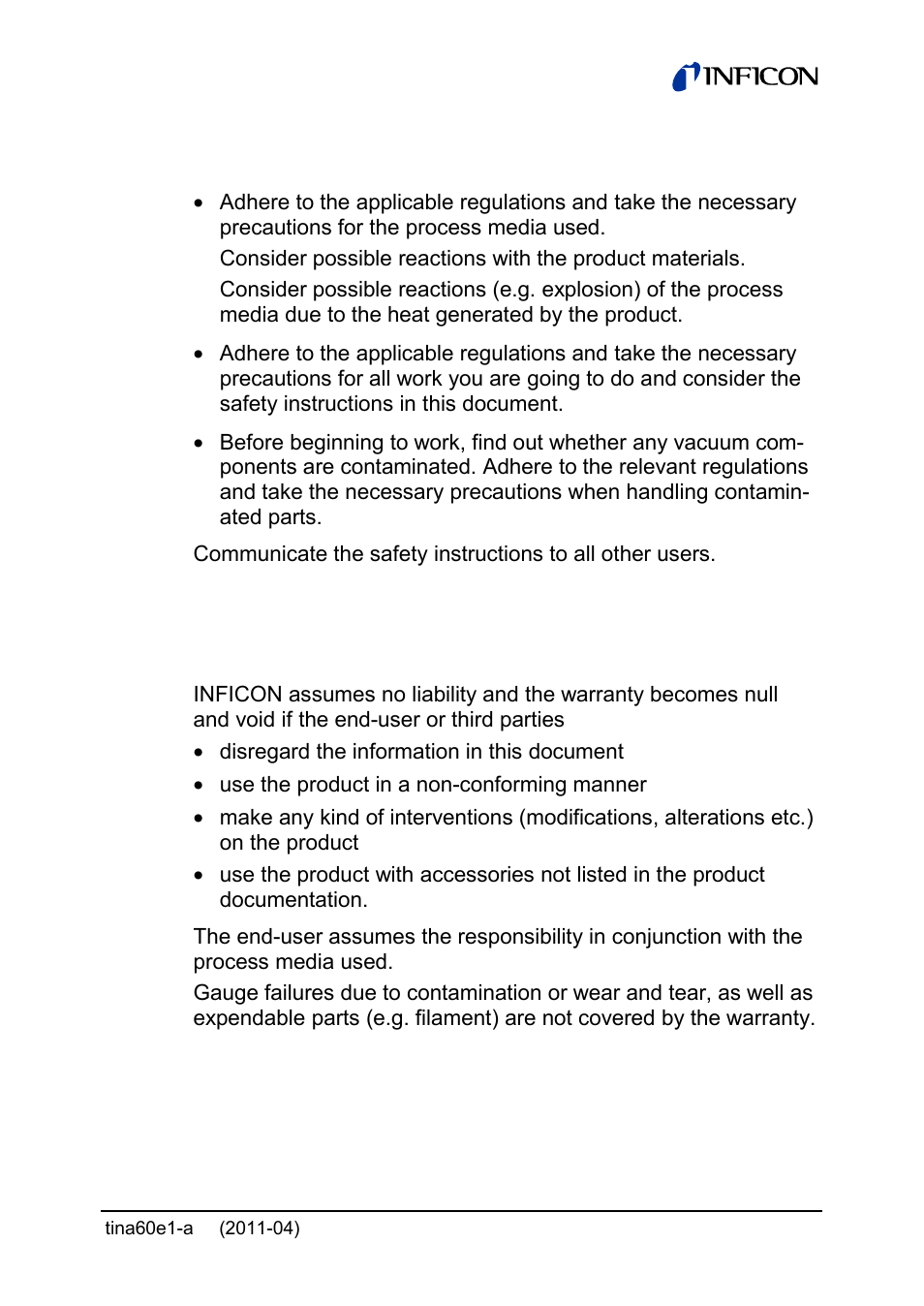 3 general safety instructions, 4 liability and warranty | INFICON PSG55x ATM to Medium Vacuum Gauge User Manual | Page 9 / 64