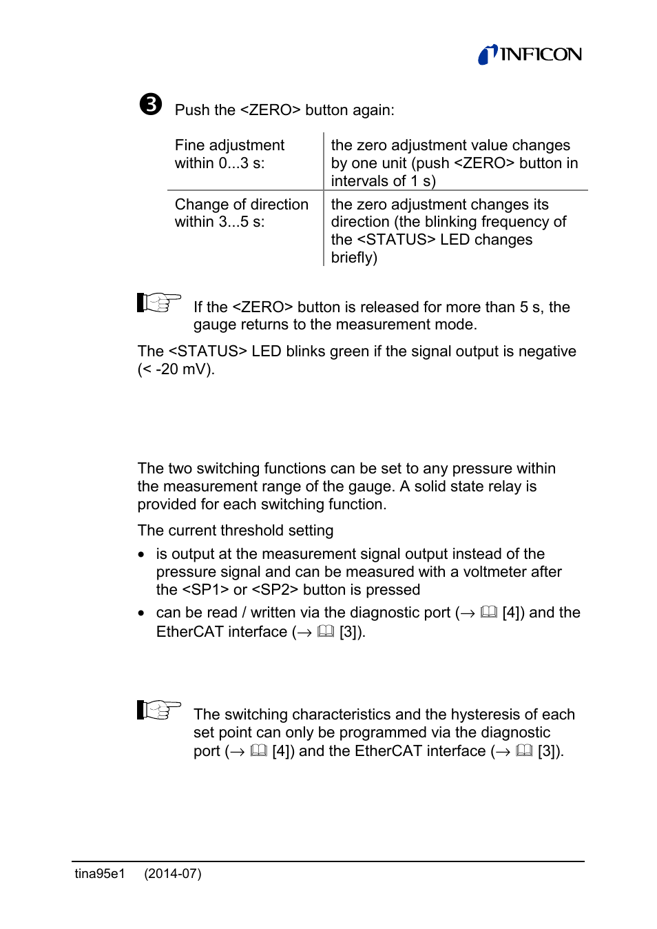 3 switching functions sp1, sp2 | INFICON Stripe CDG100Dhs 0.1 ... 1000Torr / mbar User Manual | Page 29 / 48