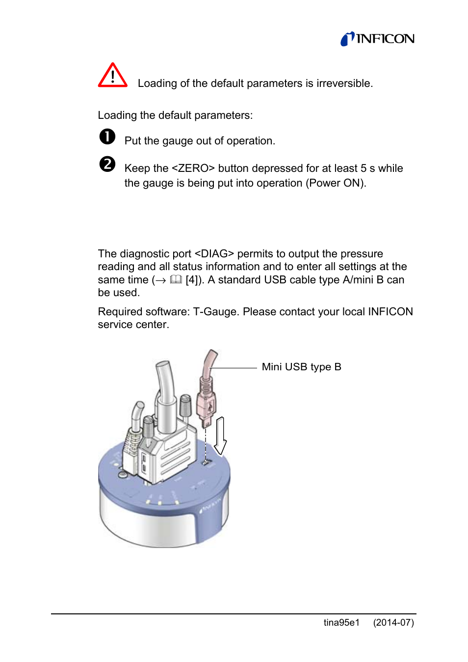 7 diagnostic port (usb interface) | INFICON Stripe CDG100Dhs 0.1 ... 1000Torr / mbar User Manual | Page 36 / 48
