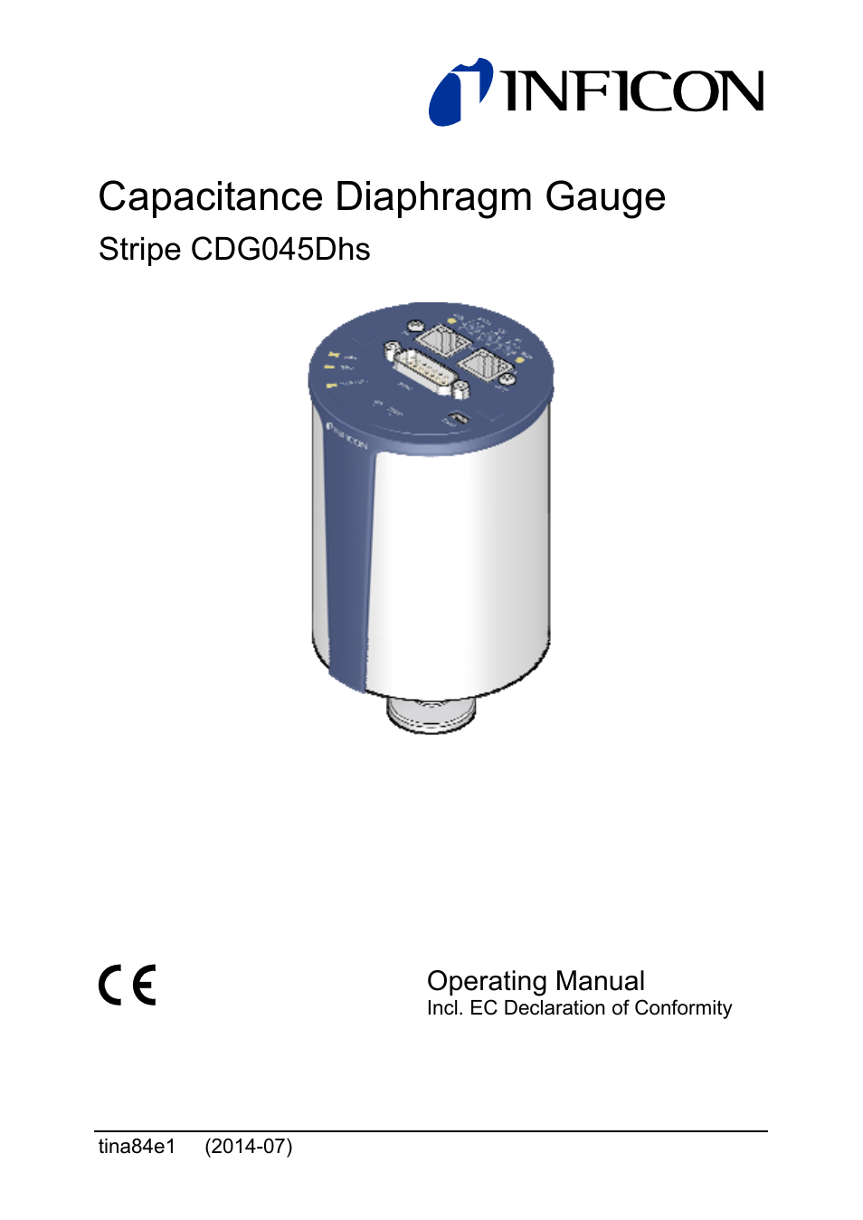 INFICON Stripe CDG045Dhs 0.01 ... 1000Torr / mbar, new 10mTorr User Manual | 44 pages