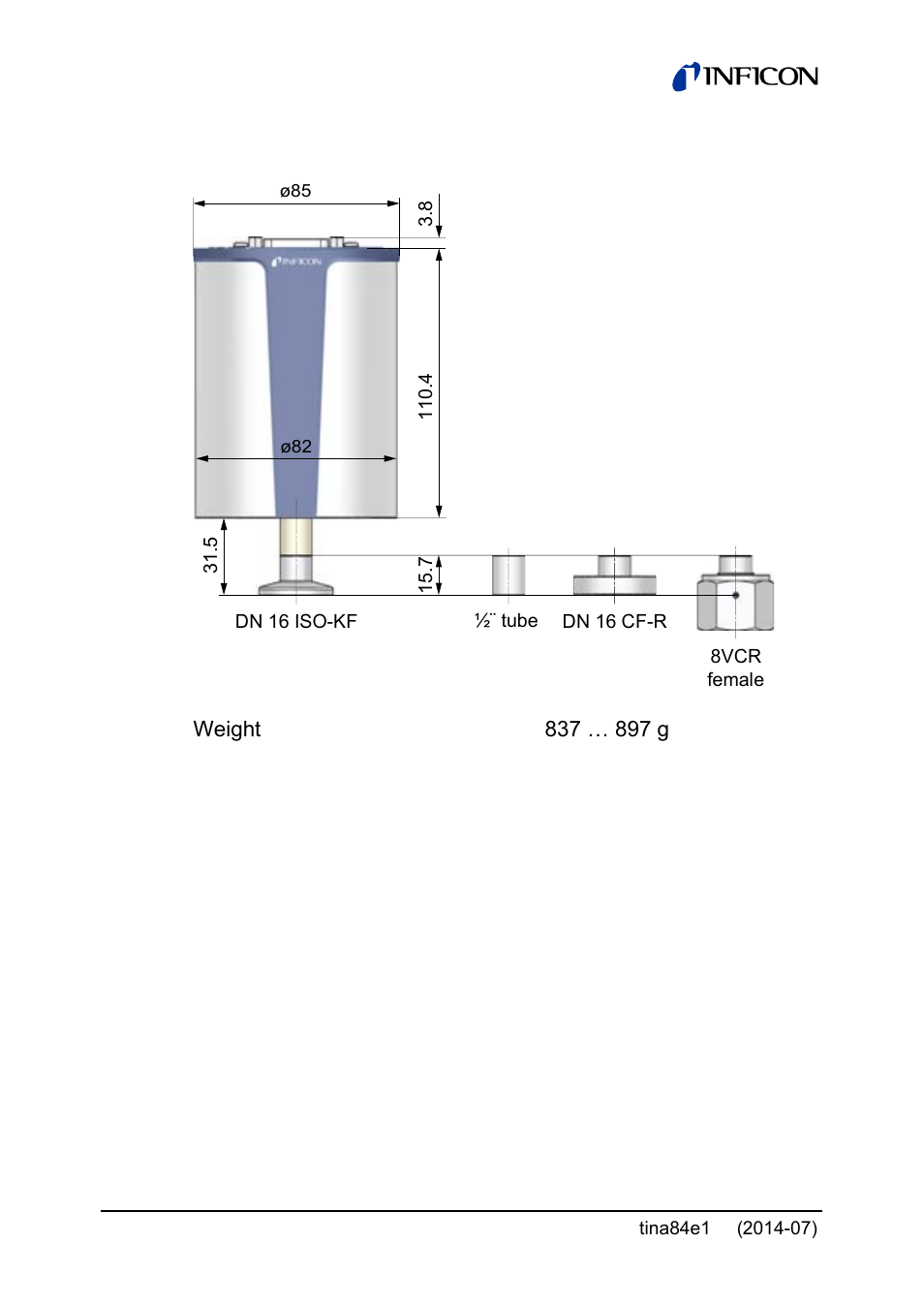 INFICON Stripe CDG045Dhs 0.01 ... 1000Torr / mbar, new 10mTorr User Manual | Page 14 / 44