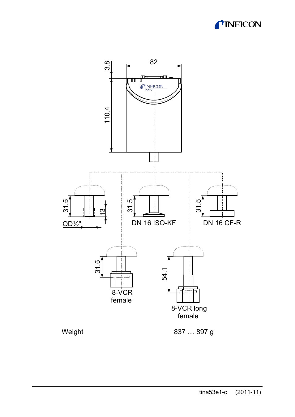 INFICON SKY CDG160D 1 ... 1000 Torr / mbar User Manual | Page 14 / 44