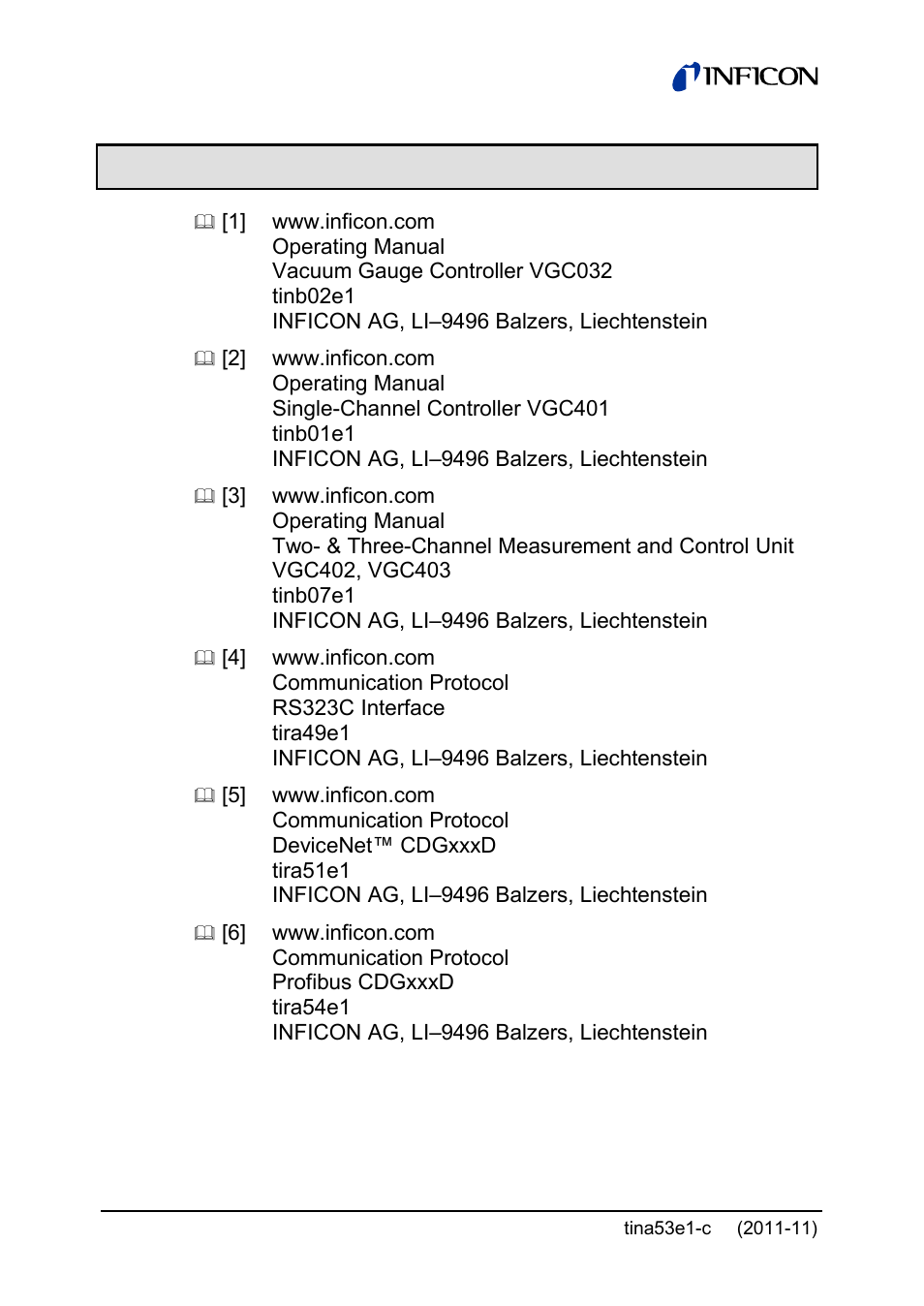 Further information | INFICON SKY CDG160D 1 ... 1000 Torr / mbar User Manual | Page 40 / 44