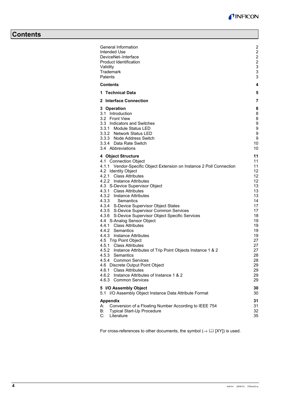 INFICON SKY CDGxxxD (DeviceNet) User Manual | Page 4 / 36