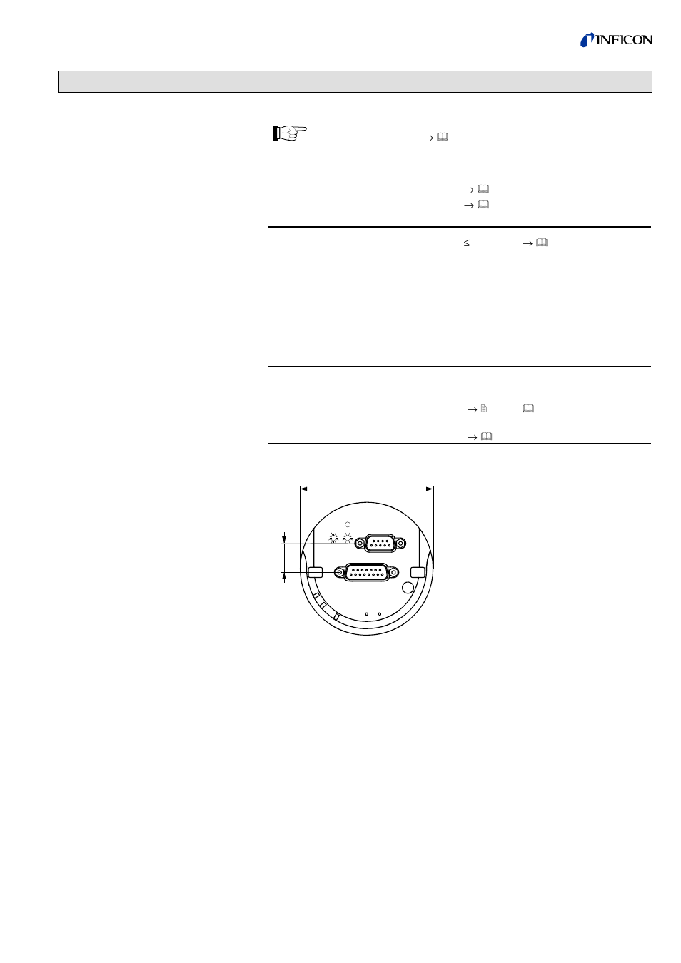 1 technical data, Profibus interface dimensions [mm, Further technical data → [1], [2], [3 | 00 … 7d | INFICON SKY CDGxxxD (Profibus) User Manual | Page 7 / 52