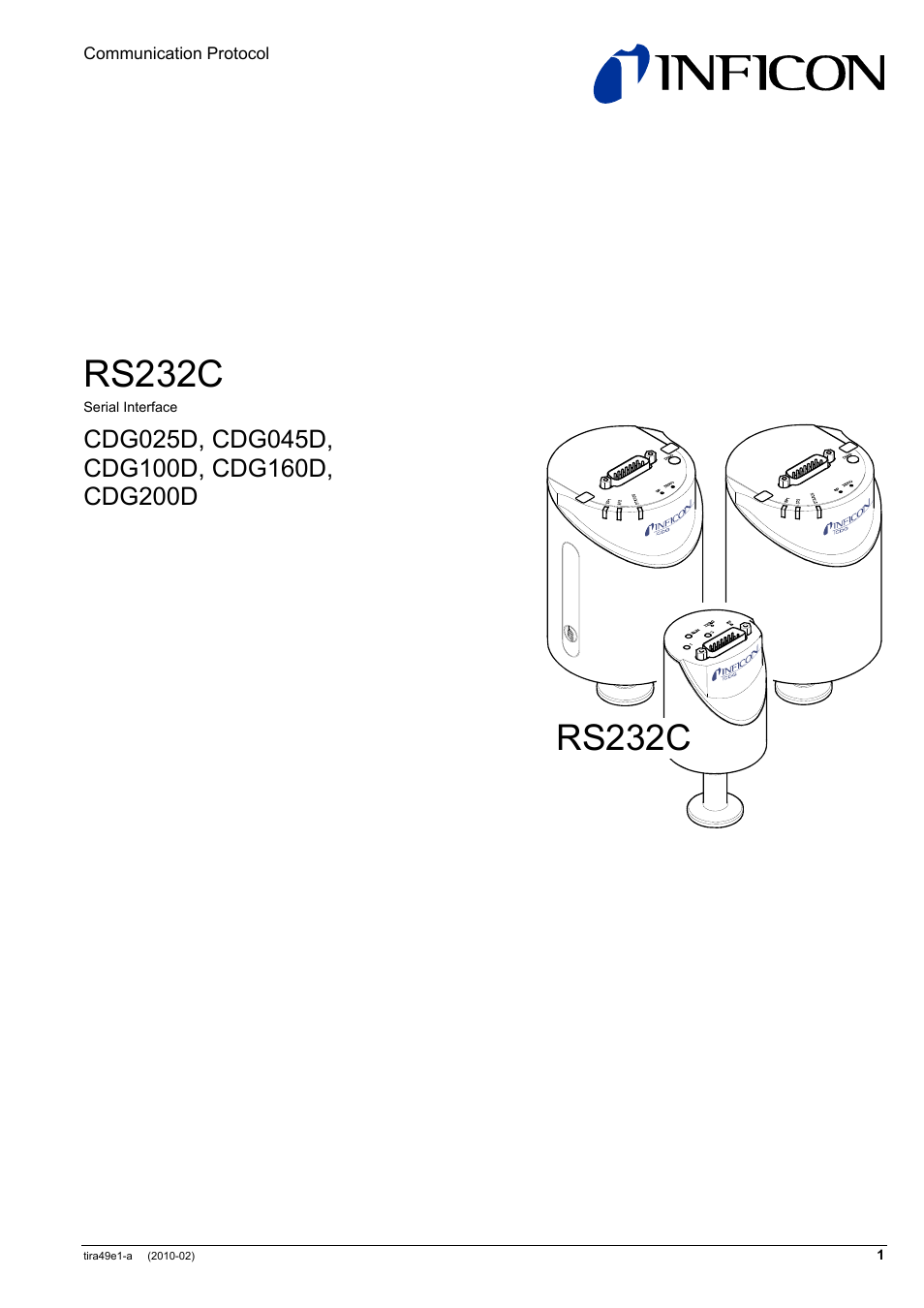 INFICON SKY CDGxxxD (RS232C) User Manual | 12 pages