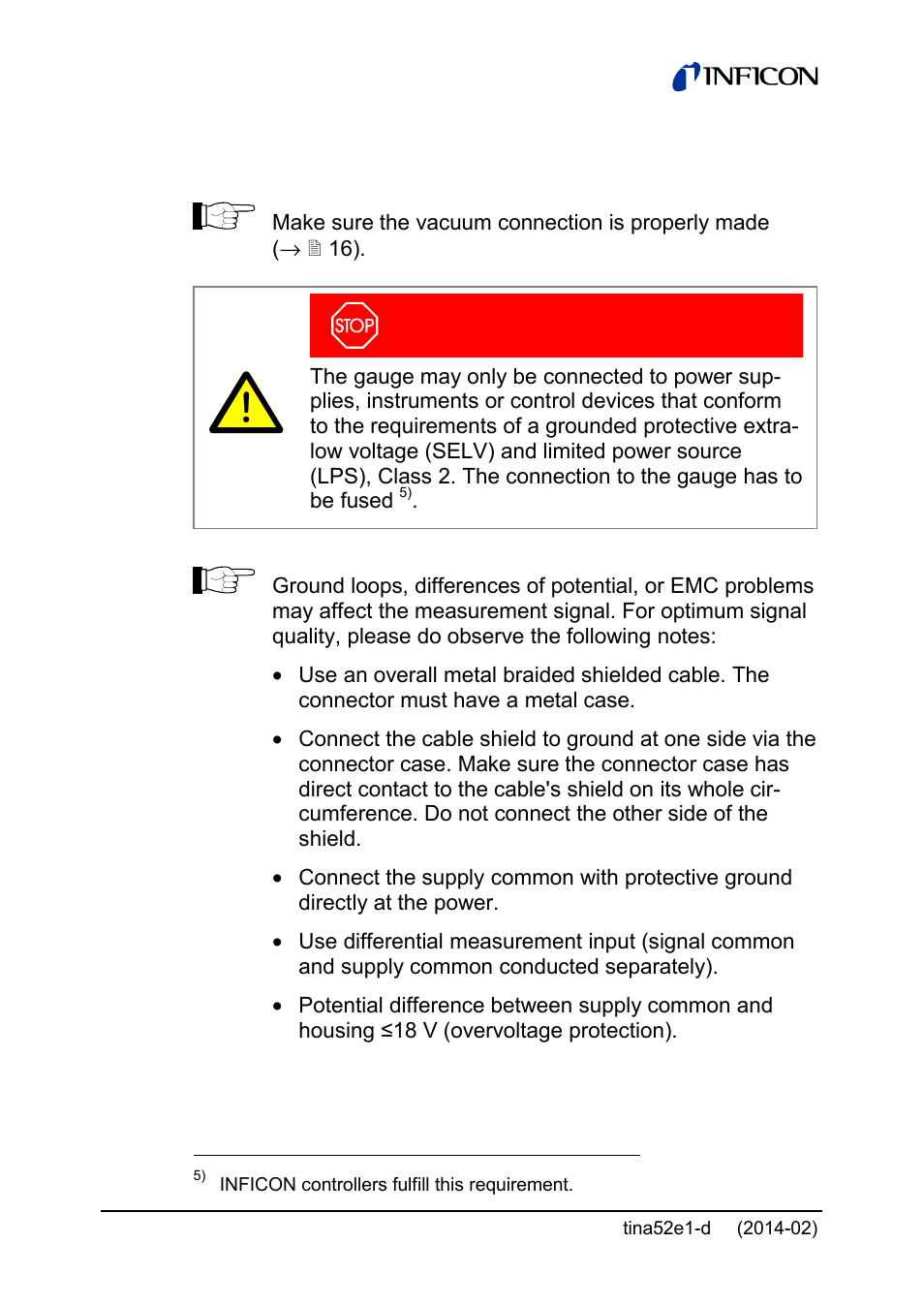 2 power connection | INFICON SKY CDG100D 0.1 ... 1000 Torr / mbar User Manual | Page 20 / 44