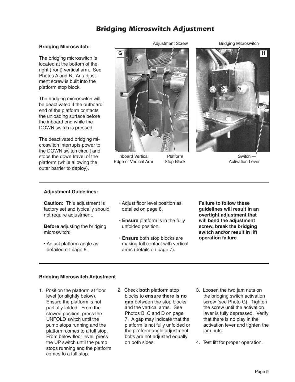 Bridging microswitch adjustment | Braun Millennium Series 05 User Manual | Page 11 / 32