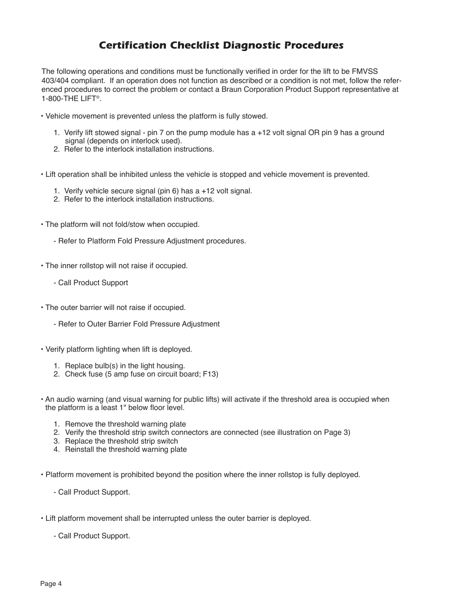 Certiﬁcation checklist diagnostic procedures | Braun Millennium Series 05 User Manual | Page 6 / 32