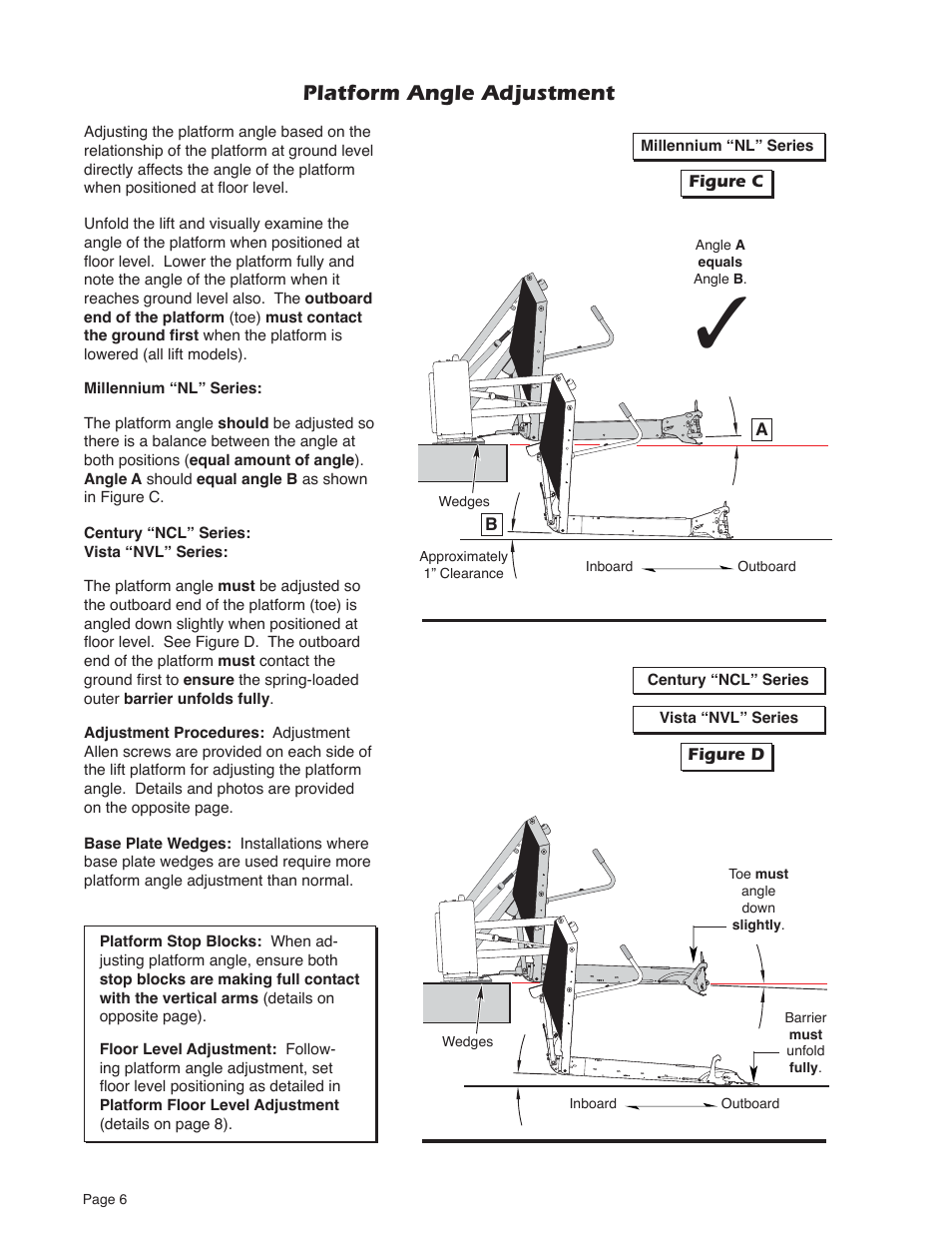 Platform angle adjustment | Braun Millennium Series 05 User Manual | Page 8 / 32