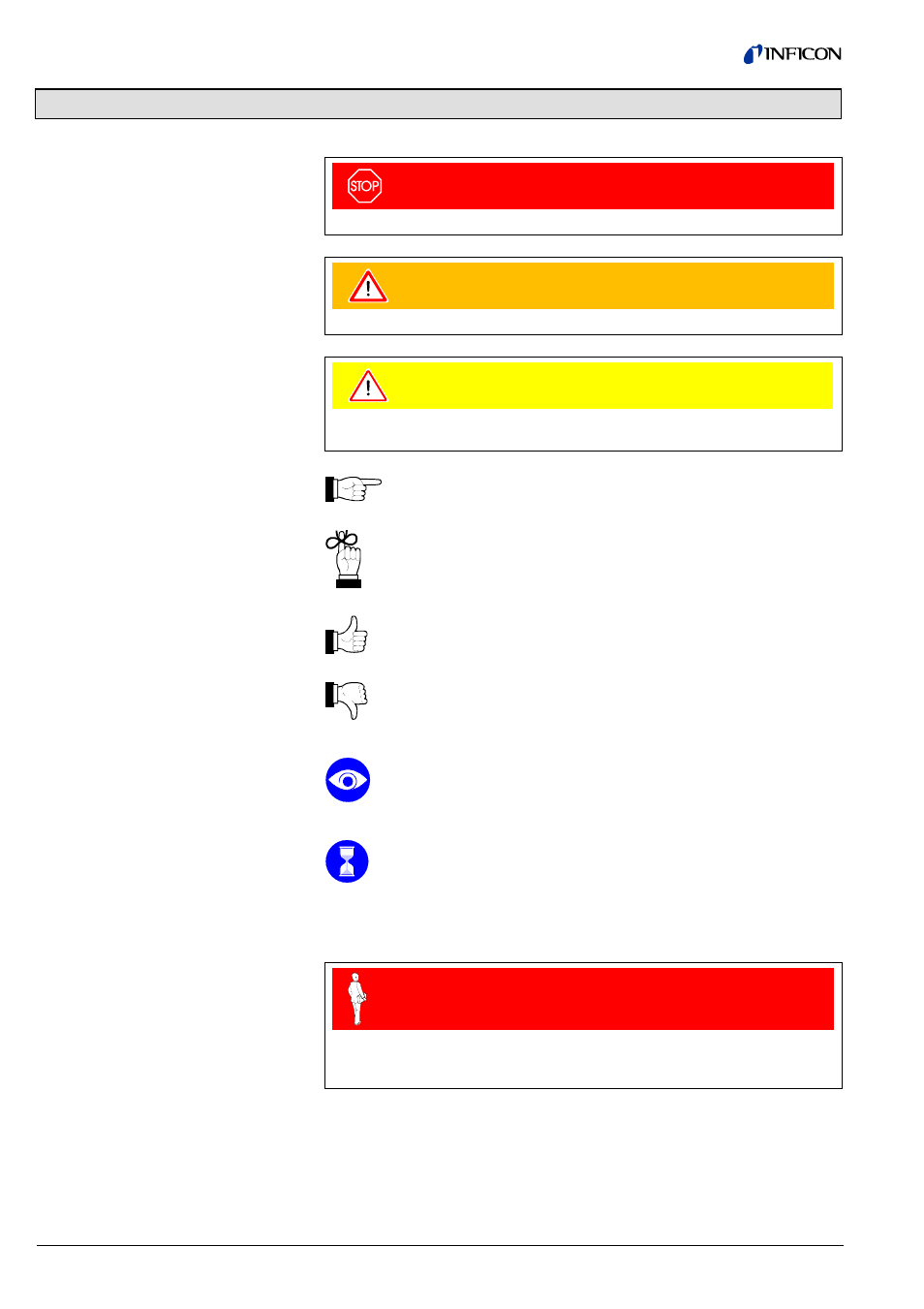 1 safety, 1 symbols used 1.2 personnel qualifications | INFICON HPG400 ATM to High-Vacuum Gauge User Manual | Page 6 / 52