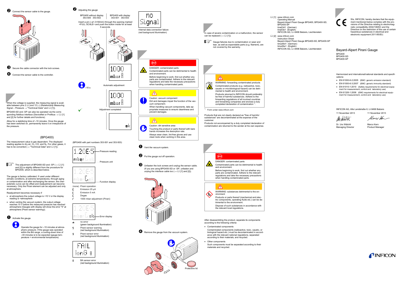 INFICON BPG400 ATM to Ultra-High Vacuum Gauge User Manual | Page 2 / 2