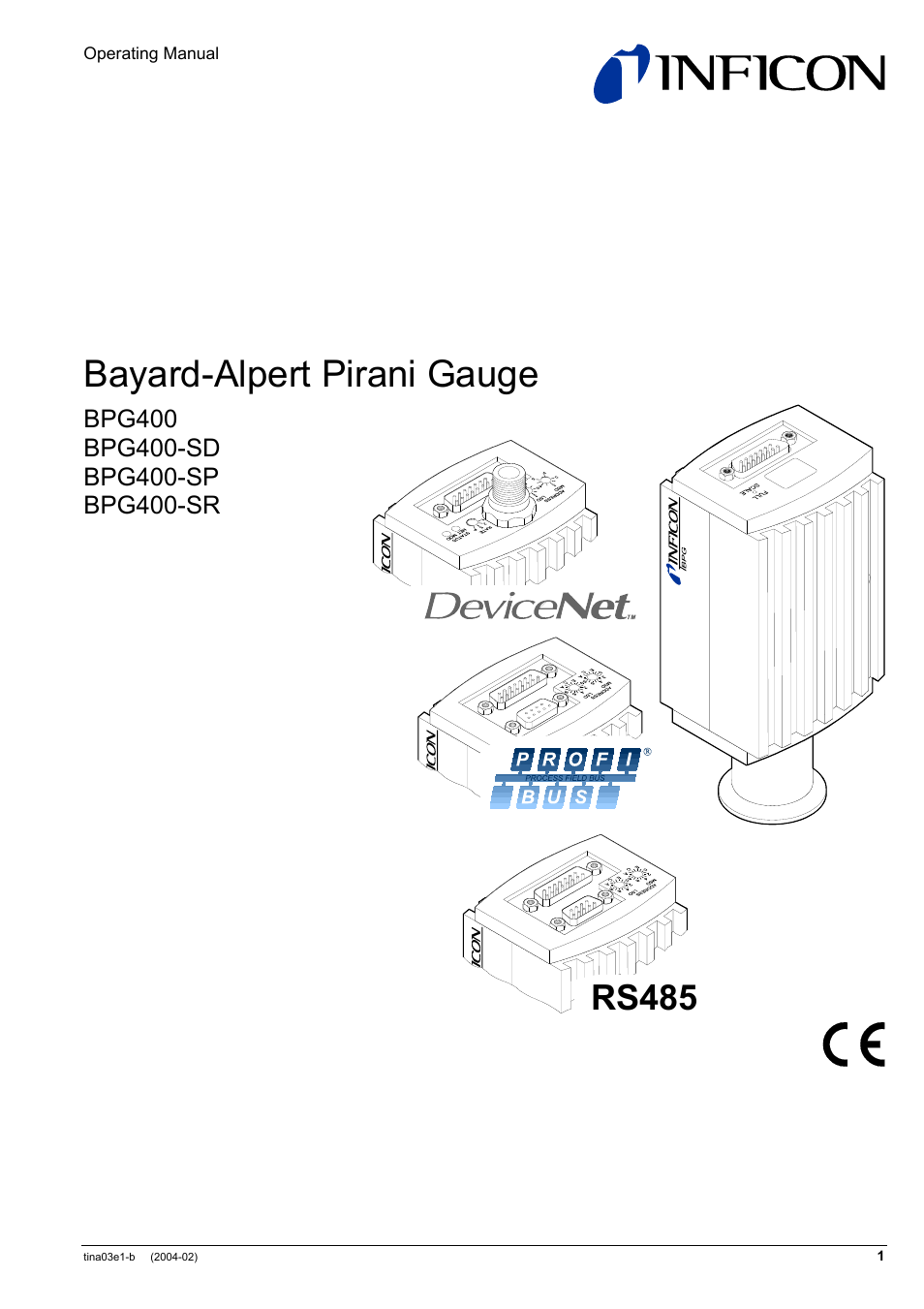 INFICON BPG400 ATM to Ultra-High Vacuum Gauge User Manual | 60 pages