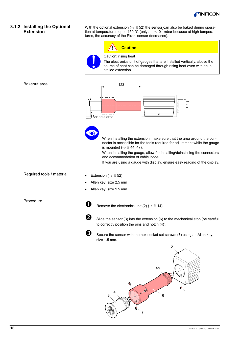 INFICON BPG400 ATM to Ultra-High Vacuum Gauge User Manual | Page 16 / 60