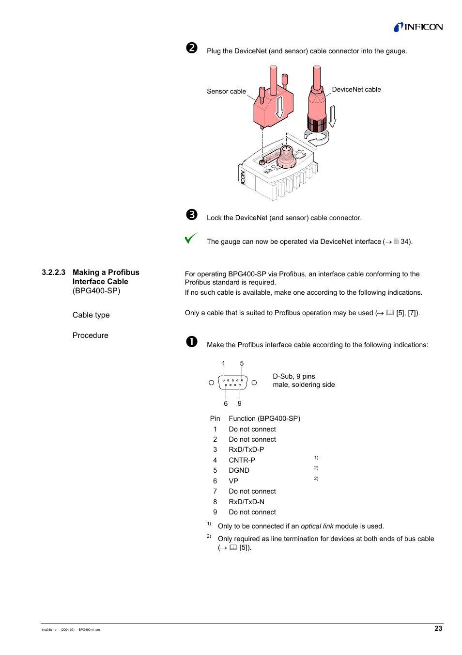 INFICON BPG400 ATM to Ultra-High Vacuum Gauge User Manual | Page 23 / 60