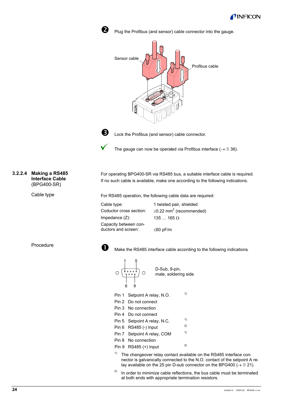 INFICON BPG400 ATM to Ultra-High Vacuum Gauge User Manual | Page 24 / 60