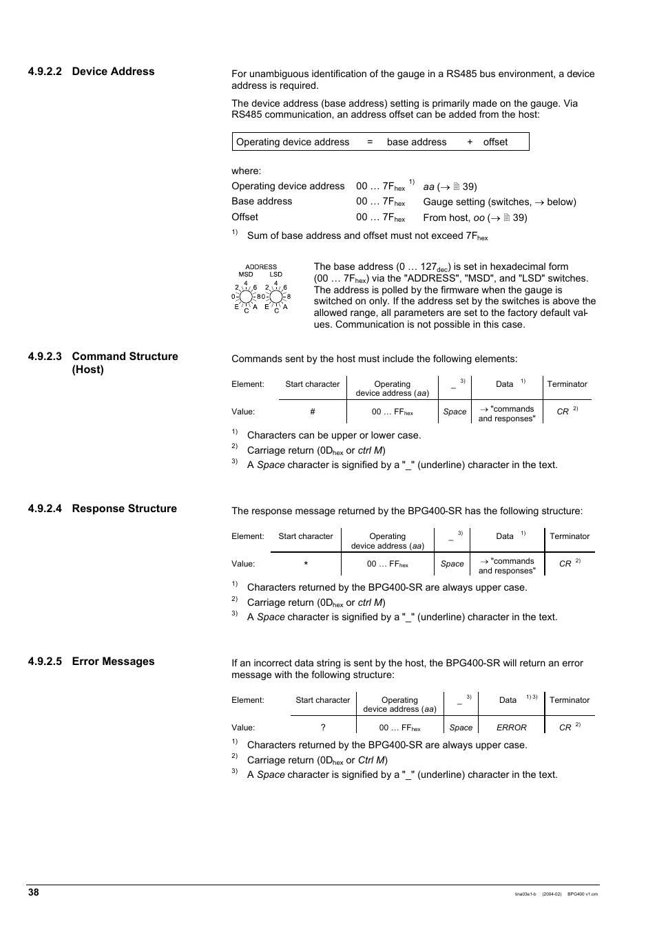 INFICON BPG400 ATM to Ultra-High Vacuum Gauge User Manual | Page 38 / 60